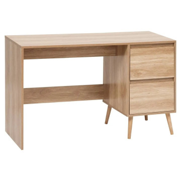 Bureau 2 tiroirs 120 cm Abana naturel 5five - Le Dépôt Bailleul