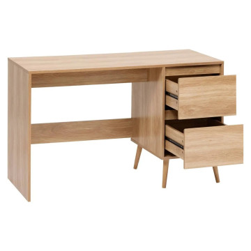 Bureau 2 tiroirs 120 cm Abana naturel 5five - Le Dépôt Bailleul