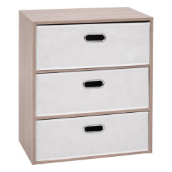 Commode 3 tiroirs tissu beige Dress Up 5five - Le Dépôt Bailleul