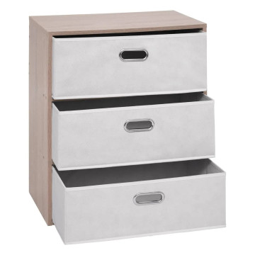 Commode 3 tiroirs tissu beige Dress Up 5five - Le Dépôt Bailleul