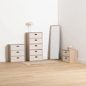Commode 3 tiroirs tissu beige Dress Up 5five - Le Dépôt Bailleul