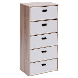 Commode 5 tiroirs tissu beige Dress Up 5five - Le Dépôt Bailleul