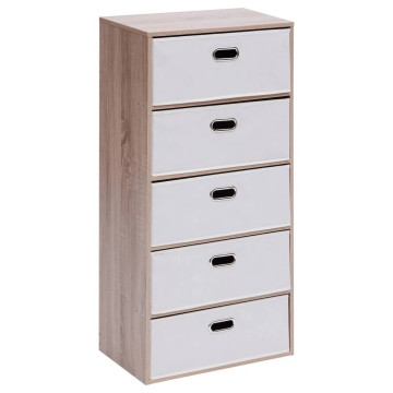 Commode 5 tiroirs tissu beige Dress Up 5five - Le Dépôt Bailleul