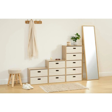 Commode 5 tiroirs tissu beige Dress Up 5five - Le Dépôt Bailleul