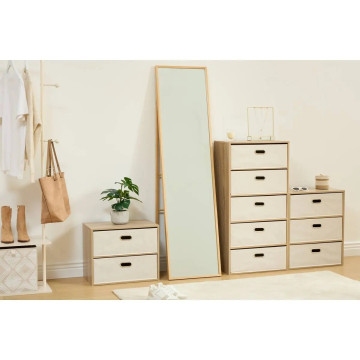 Commode 5 tiroirs tissu beige Dress Up 5five - Le Dépôt Bailleul