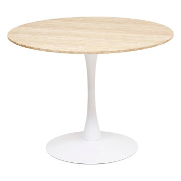 Table ronde 102 cm Elias effet travertin Atmosphera - Le Dépôt Bailleul