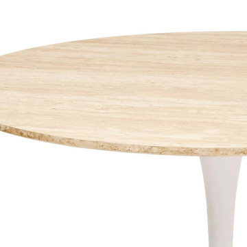 Table ronde 102 cm Elias effet travertin Atmosphera - Le Dépôt Bailleul