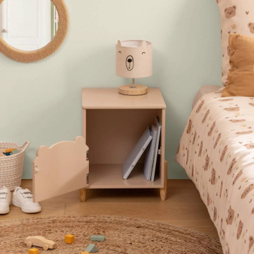Table de chevet enfant H40 Ourson beige Atmosphera - Le Dépôt Bailleul