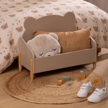 Coffre à jouets Ourson 61 cm MDF beige Atmosphera - Le Dépôt Bailleul
