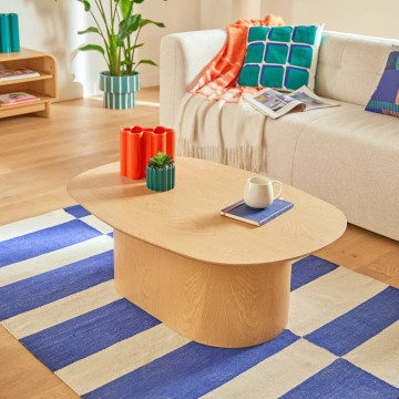 Table basse ovale Lee 100 cm MDF Atmosphera - Le Dépôt Bailleul