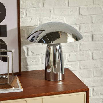 Lampe champignon Omia 34 cm chromé Atmosphera - Le Dépôt Bailleul