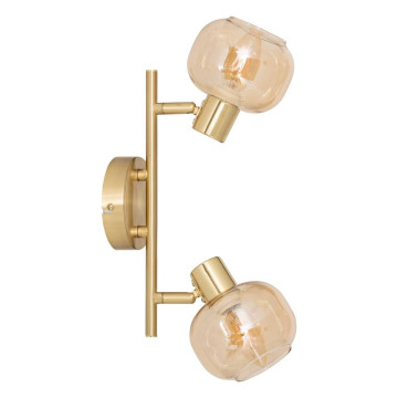 Applique 2 lampes Pilia métal doré et verre Atmosphera - Le Dépôt Bailleul