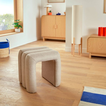 Pouf pont Sisco 43 cm tissu argile Atmosphera - Le Dépôt Bailleul