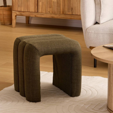 Pouf pont Sisco 43 cm tissu kaki Atmosphera - Le Dépôt Bailleul