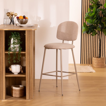 Tabouret de bar Kamili beige Atmosphera - Le Dépôt Bailleul
