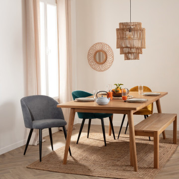 Chaise Céleste gris pieds métal noir Atmosphera - Le Dépôt Bailleul