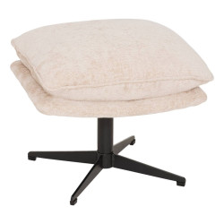 Pouf repose pied Stelan tissu chenille argile Atmosphera - Le Dépôt Bailleul