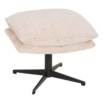 Pouf repose pied Stelan tissu chenille argile Atmosphera - Le Dépôt Bailleul