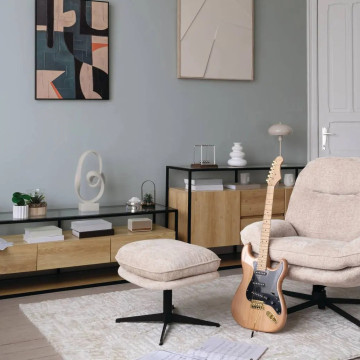 Fauteuil bas pivotant Stelan beige Atmosphera - Le Dépôt Bailleul