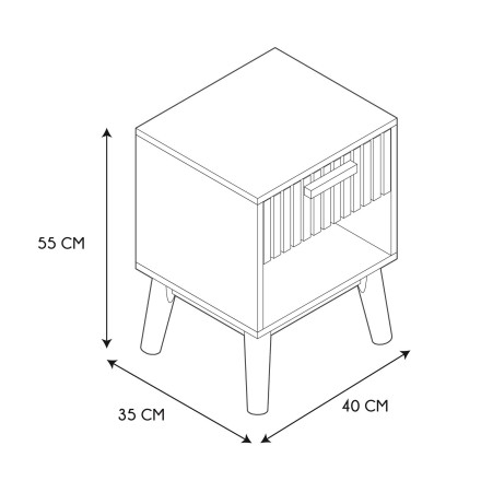 Table de chevet 1 tiroir Klaus effet tasseaux - Le Dépôt Bailleul