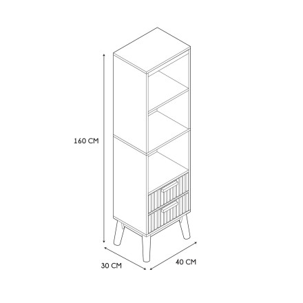 Colonne 3 niches 2 tiroirs Klaus effet tasseaux - Le Dépôt Bailleul