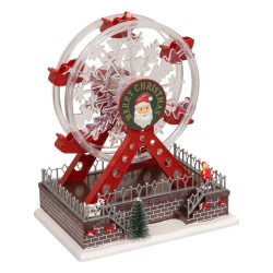 Village Noël lumineux Grande roue 20 LED musical et animé - Le Dépôt Bailleul