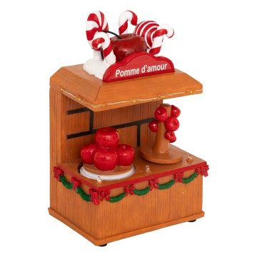 Village de Noël lumineux Pomme d'amour 7 LED musical et animé - Le Dépôt Bailleul