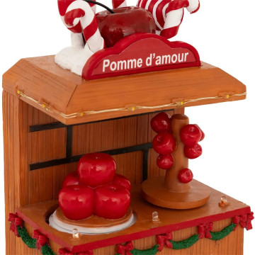 Village de Noël lumineux Pomme d'amour 7 LED musical et animé - Le Dépôt Bailleul