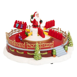 Village Noël lumineux Manège Père Noël 25 LED musical et animé - Le Dépôt Bailleul