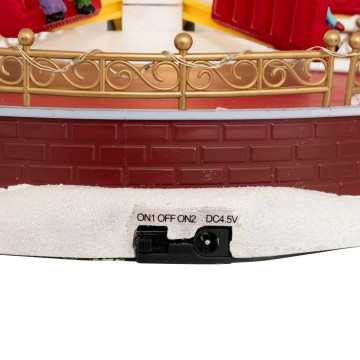 Village Noël lumineux Manège Père Noël 25 LED musical et animé - Le Dépôt Bailleul