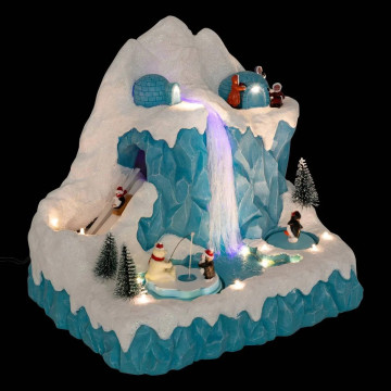 Village Noël lumineux Cascade sur la banquise musical et animé - Le Dépôt Bailleul
