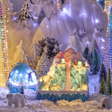 Village Noël lumineux Cascade sur la banquise musical et animé - Le Dépôt Bailleul
