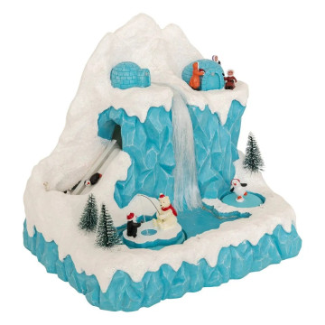 Village Noël lumineux Cascade sur la banquise musical et animé - Le Dépôt Bailleul