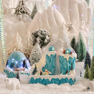 Village Noël lumineux Cascade sur la banquise musical et animé - Le Dépôt Bailleul