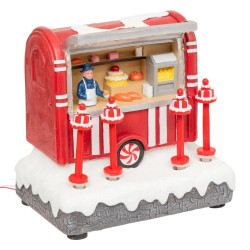 Village Noël lumineux stand gâteaux 8 LED musical animé - Le Dépôt Bailleul