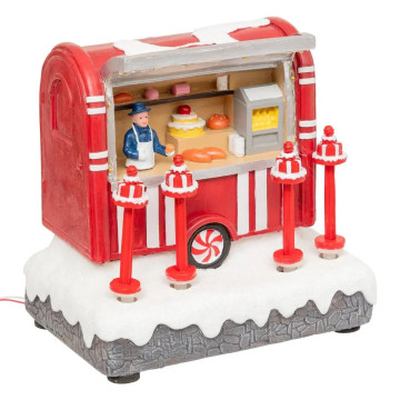Village Noël lumineux stand gâteaux 8 LED musical animé - Le Dépôt Bailleul