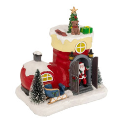 Village lumineux botte Père Noël 11 LED musical animé - Le Dépôt Bailleul