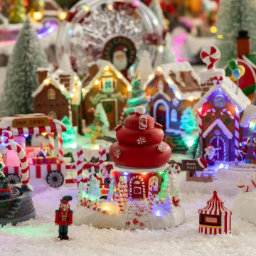 Village de Noël cupcake du Père-Noël lumineux - Le Dépôt Bailleul