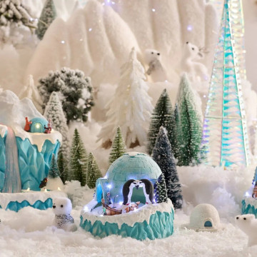 Village de Noël igloo animé et lumineux - Le Dépôt Bailleul