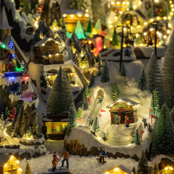 Village de Noël location de ski lumineux et animé - Le Dépôt Bailleul