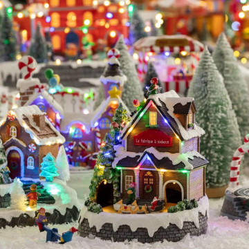 Village de Noël Fabrique à cadeaux lumineux - Le Dépôt Bailleul