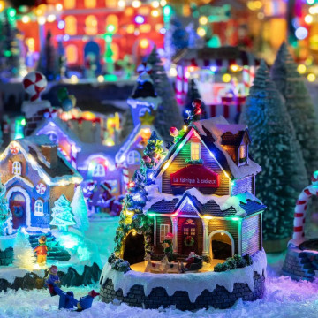 Village de Noël Fabrique à cadeaux lumineux - Le Dépôt Bailleul