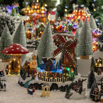 Village de Noël moulin lumineux et animé - Le Dépôt Bailleul