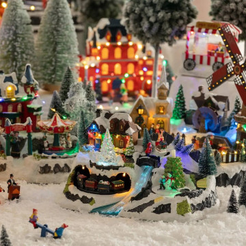 Village de noël animé & lumineux modèle traîneau - Le Dépôt Bailleul