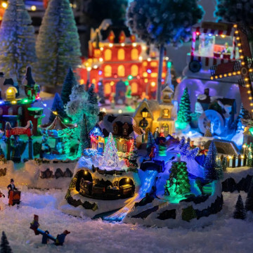 Village de noël animé & lumineux modèle traîneau - Le Dépôt Bailleul