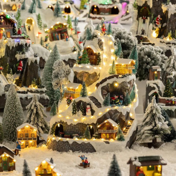 Déco Noël grottes montagne lumineux animé musical - Le Dépôt Bailleul