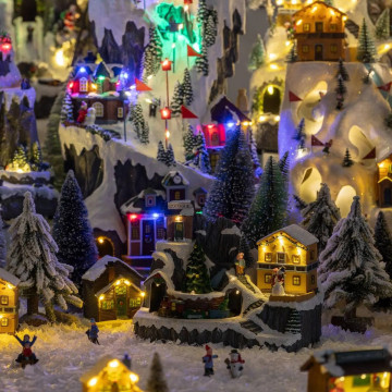 Déco Noël chalet montagne lumineux animé musical - Le Dépôt Bailleul