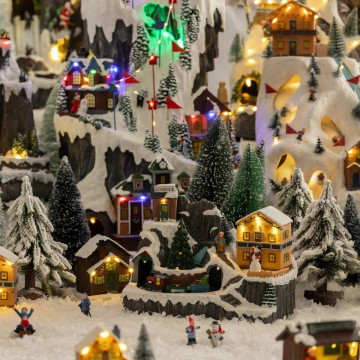 Déco Noël chalet montagne lumineux animé musical - Le Dépôt Bailleul
