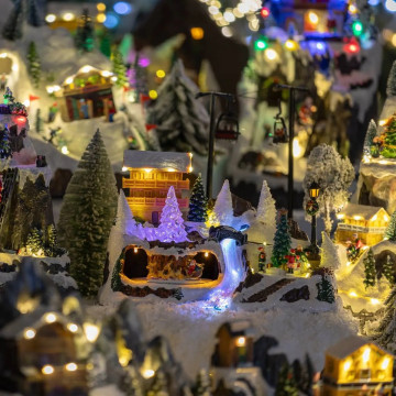 Déco Noël thème chale la montagne lumineux animé - Le Dépôt Bailleul