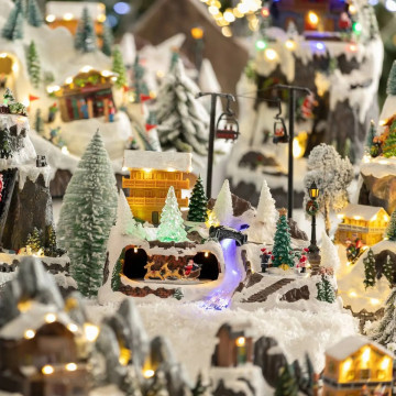 Déco Noël thème chale la montagne lumineux animé - Le Dépôt Bailleul